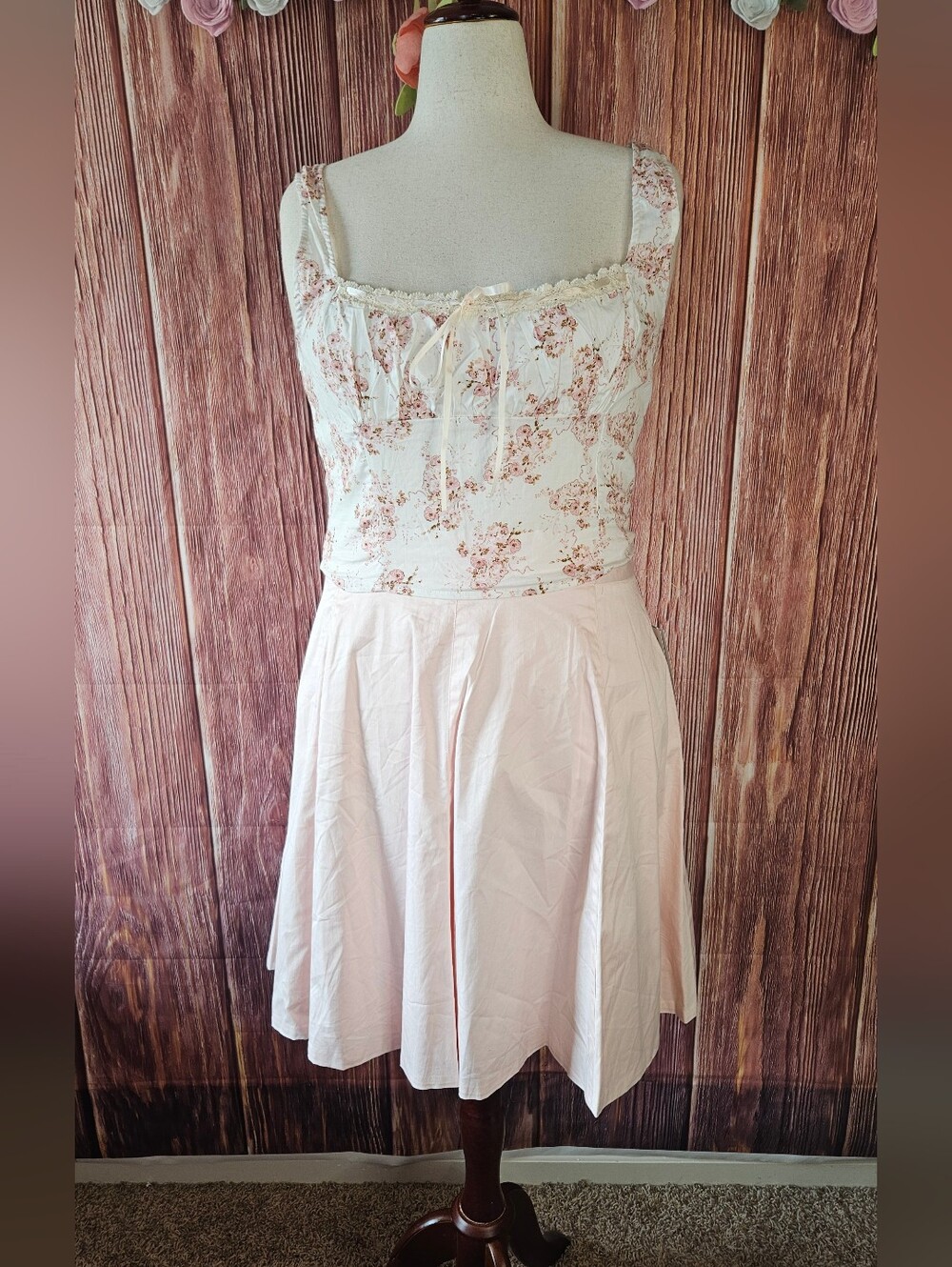 Altar'd State Floral Print Corset Top Size XL